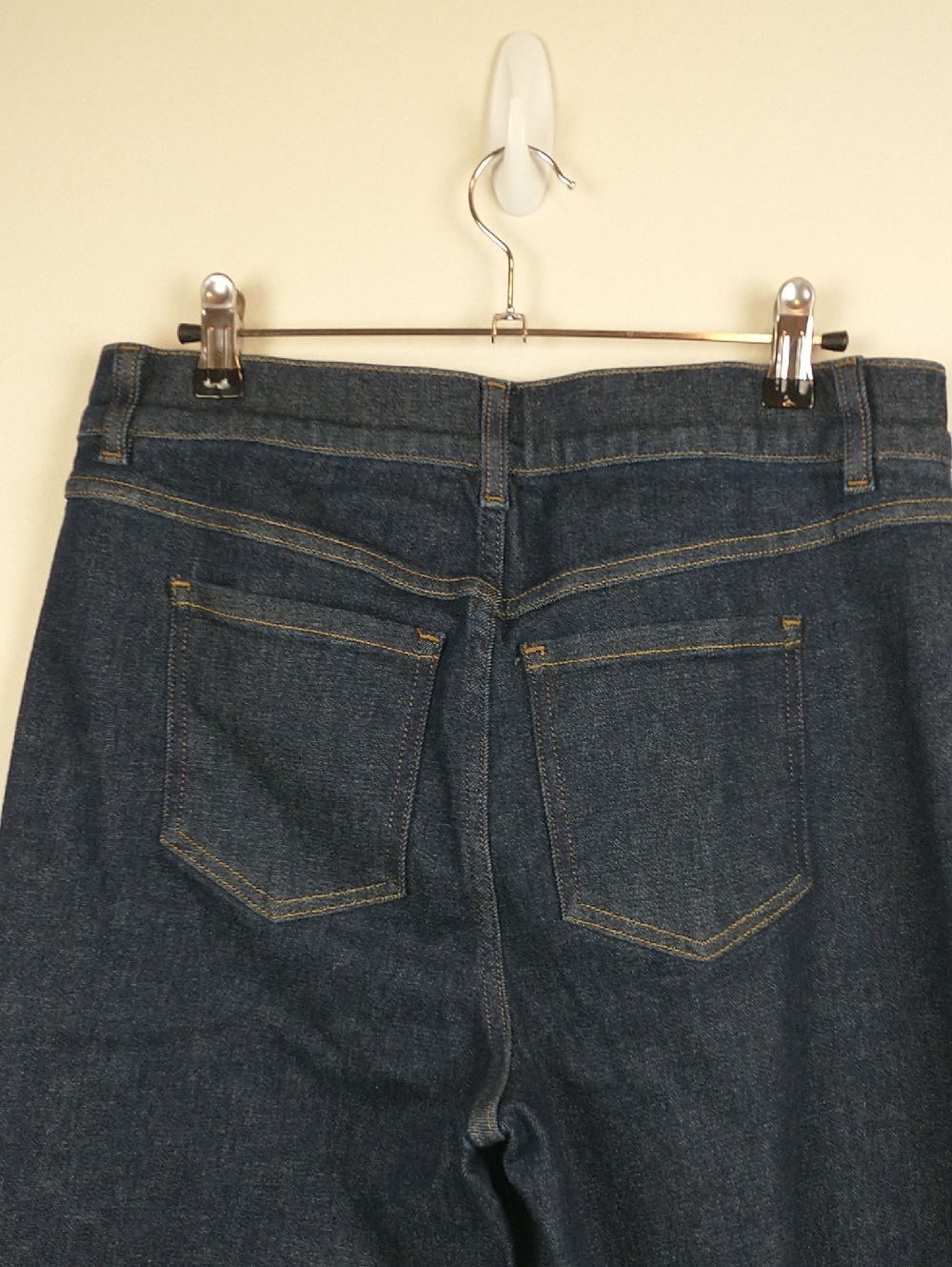 SPANX Wide Leg Jeans Large Raw Indigo Dark Wash - Picture 10 of 14